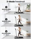 Yagud Walking Pad with 8% Incline, 3 in 1 Treadmill for Home & Office, 2.5HP Under Desk Treadmill with Handle, Portable Treadmill with Remote Control & Led Display, No Installation 🍁 All In One Marketplace Canada