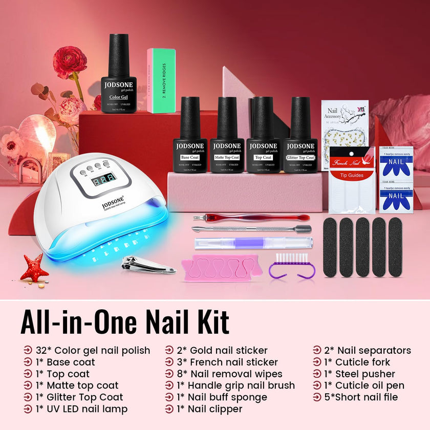 36 PCS Gel Nail Polish Kit with U V Light include 32 Colors Gel Polish Nail Soak Off Base No Wipe Top and Matte Top Coat Nail Polish Set Manicure Tools Lamp Gifts for Women 🍁 All In One Marketplace Canada