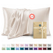 Bedsure Satin Pillow Cases Queen Size 2 Pack - Similar to Silk Pillow Cases, Silky Pillowcase Covers for Hair and Skin with Envelope Closure, Gifts for Women Men, Beige, 20x30 Inches 🍁 All In One Marketplace Canada