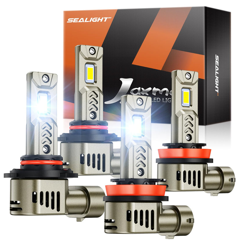 SEALIGHT 2026 Brightest H11 9005 LED Headlight Bulb Combo, 160,000LM 1200% Brighter, 6500K Cool White, 1:1 Halogen Size Wireless HB3 H9 Headlight Bulbs, Plug and Play Halogen Replacement, Pack of 4 🍁 All In One Marketplace Canada
