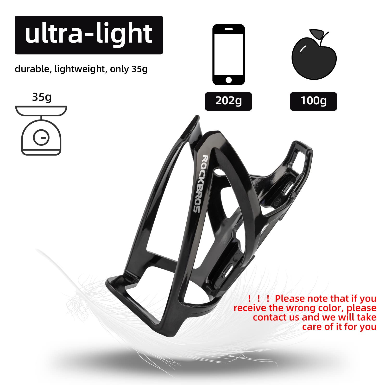 ROCKBROS Bike Water Bottle Holder Ultra-Light Bicycle Bottle Cages with Screws Tool, Universal Bike Cup Holder for Road MTB Mountain Bikes Cycling Accessories（2 Pack） 🍁 All In One Marketplace Canada