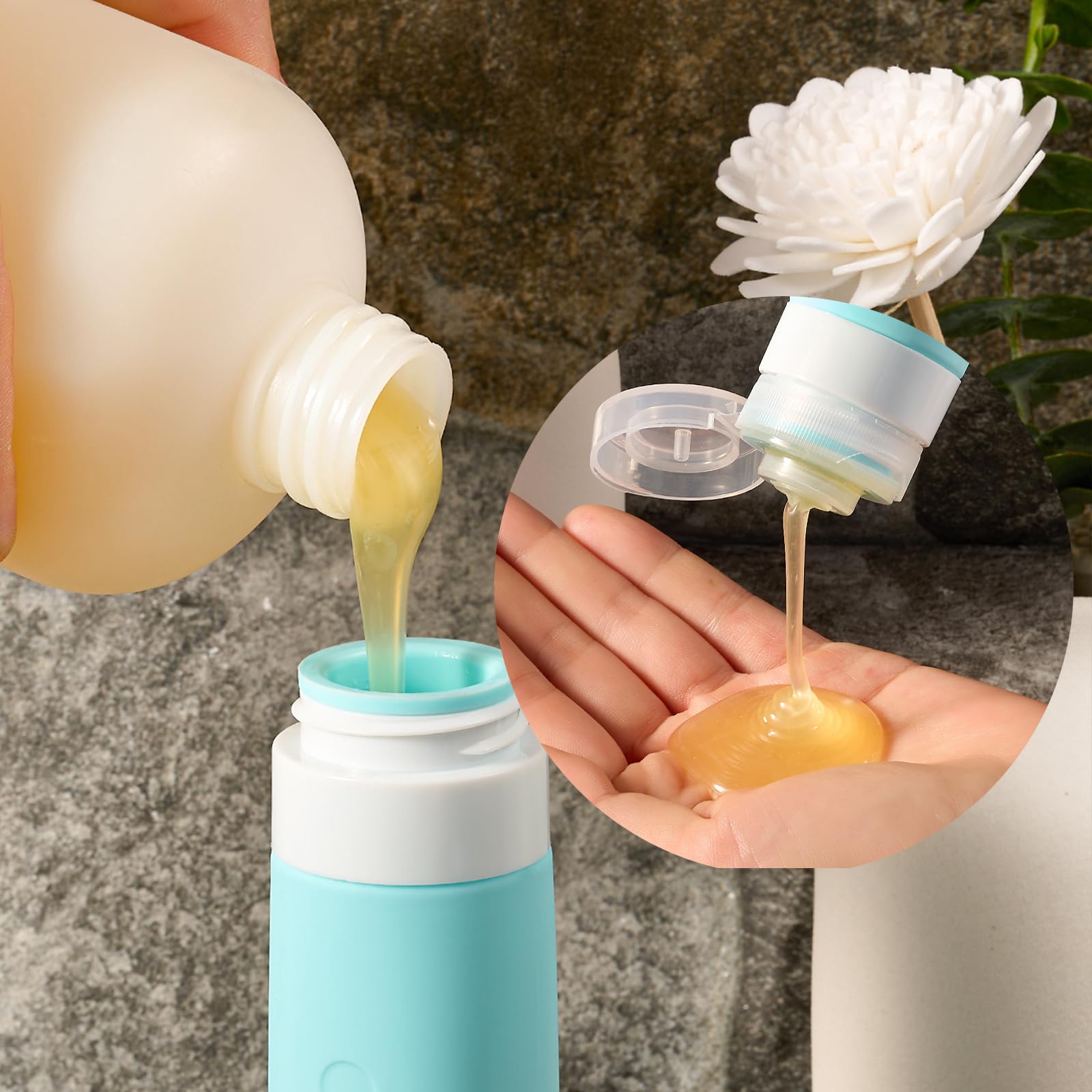 INSFIT 17 Pack Travel Bottles for Toiletries, TSA Approved 90ml 60ml Travel Size Toiletries, BPA Free Leak Proof Squeezable Silicone Tubes Travel Essentials for Shampoo Conditioner Lotion Soap 🍁 All In One Marketplace Canada