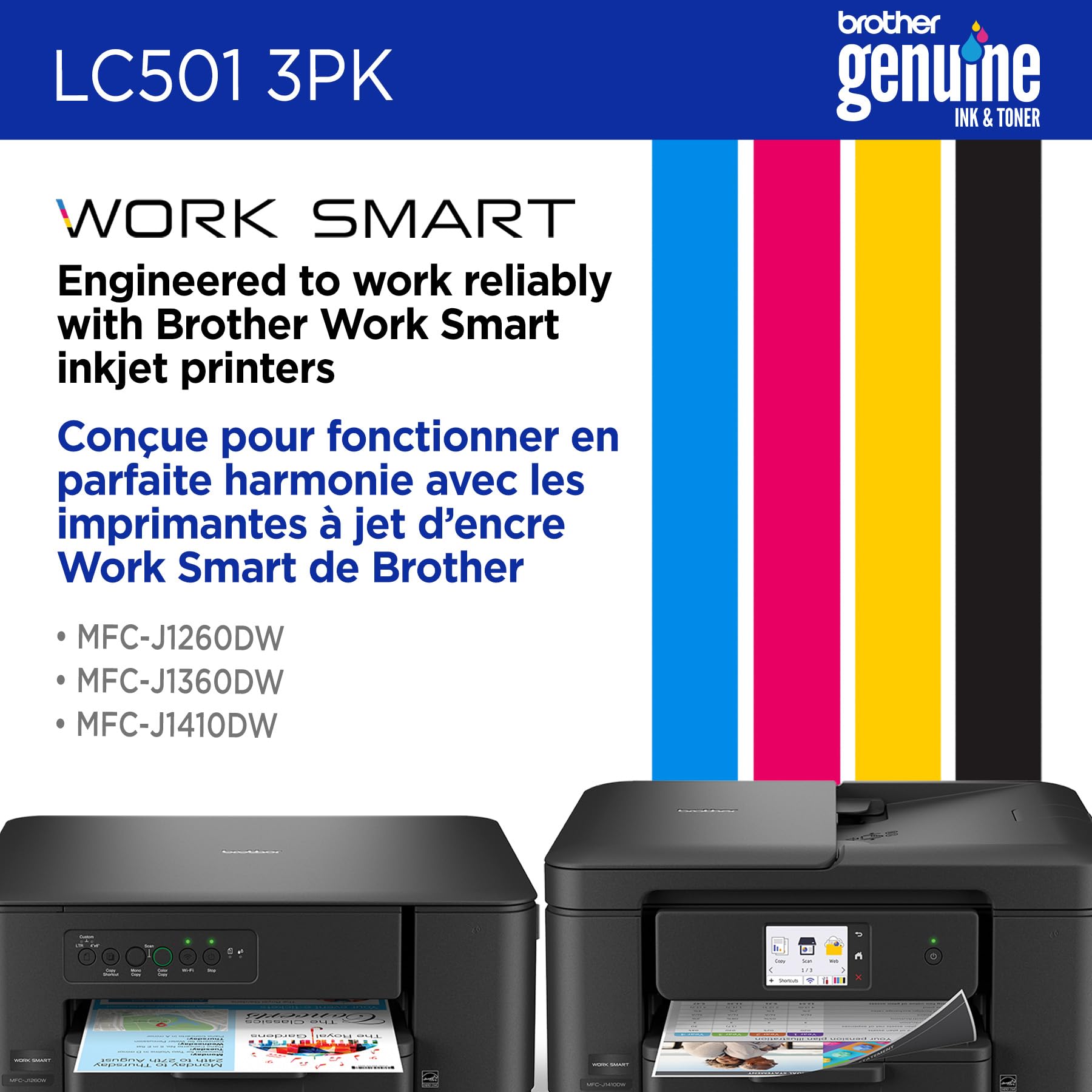 Brother Genuine LC5013PKS Standard Yield Cyan, Magenta, Yellow Ink Cartridges for Brother Printer MFC-J1260DW, MFC-J1360DW, MFC-J1410DW 🍁 All In One Marketplace Canada