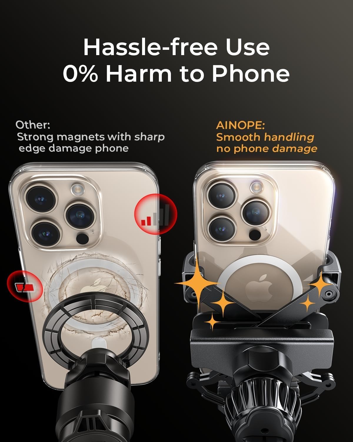 AINOPE Phone Holder for Car Vent【2026 Auto Lock】 Car Phone Holder Mount for Car Accesorries for Women Men Mom, Cell Phone Holder Car Vent Clip Hand Free for All 4-7 Inch iPhone 17 16 Pro Samsung S25 🍁 All In One Marketplace Canada
