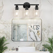 3-Light Bathroom Light Fixtures, Black Bathroom Wall Lights, Modern Bathroom Vanity Light with Clear Glass Shade, Bathroom Wall Lamp for Mirror Kitchen Bedroom Living Room 🍁 All In One Marketplace Canada