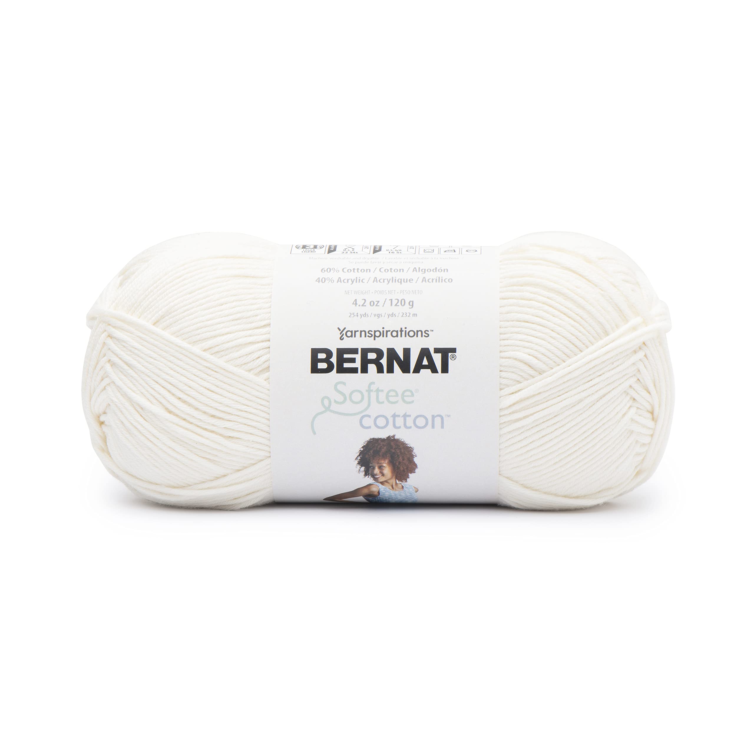 Bernat Softee Cotton Cotton Yarn - 3 Pack of 120g/4.25oz - Nylon - 3 DK (Light) - 254 Yards - Knitting/Crochet 🍁 All In One Marketplace Canada