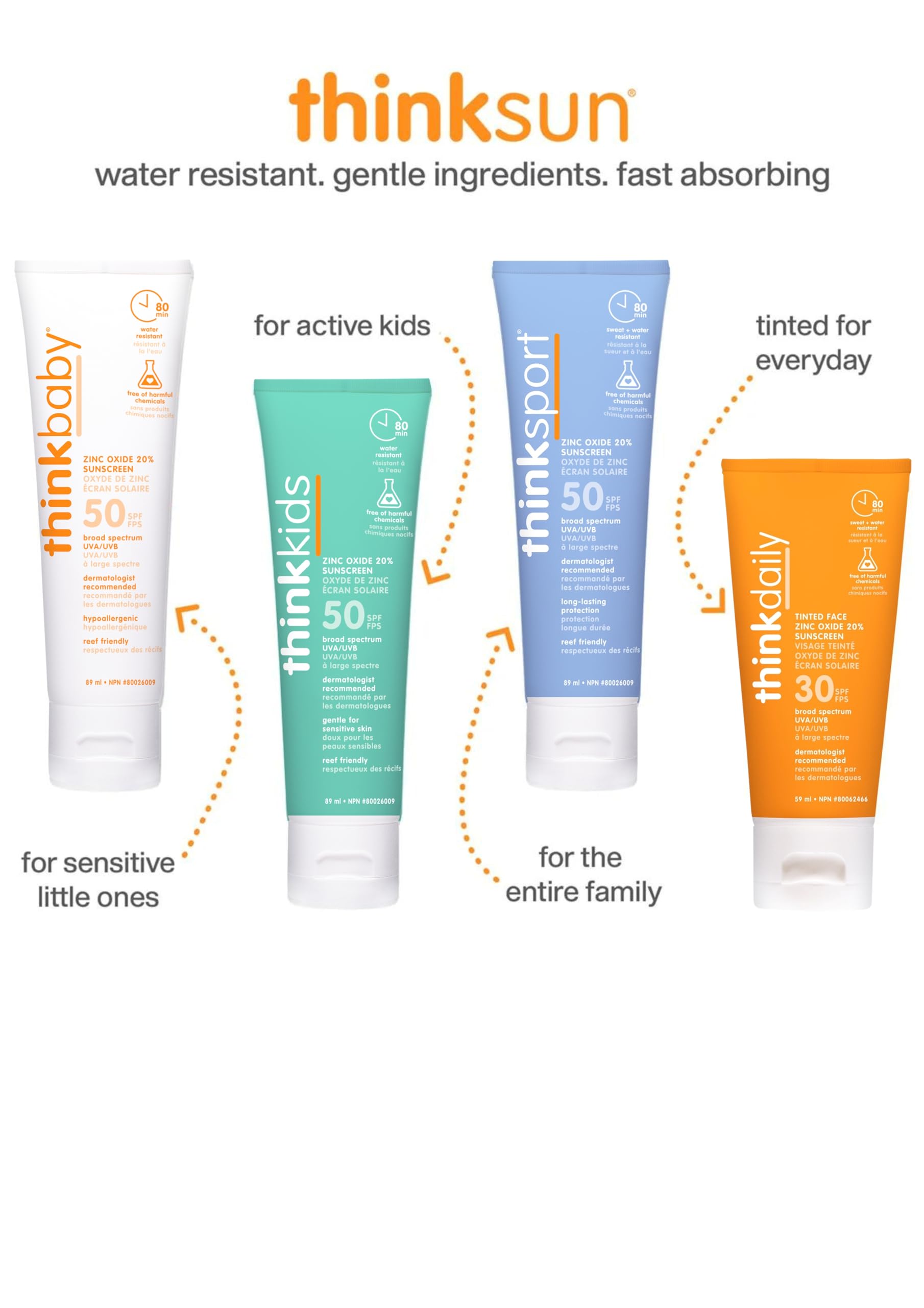 Thinkbaby - Safe Sunscreen SPF 50+, Broad Spectrum Protection - 6oz 🍁 All In One Marketplace Canada