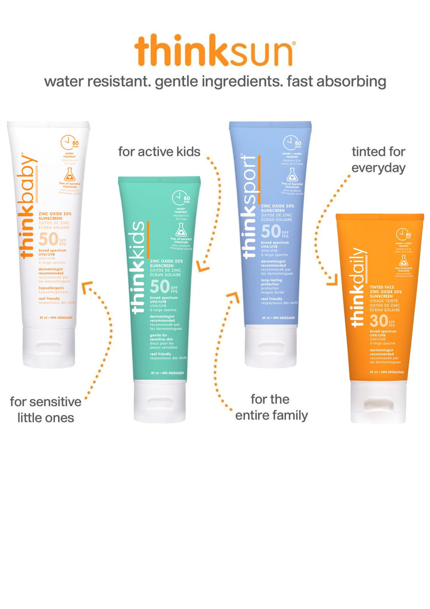 Thinkbaby - Safe Sunscreen SPF 50+, Broad Spectrum Protection - 6oz 🍁 All In One Marketplace Canada