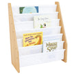 Humble Crew Kids Bookshelf 6-Tier Book Rack Organizer, Extra Large Toddler Bookcase with Fabric Storage Pockets, Front-Facing Display for Children’s Books, White/Natural Wood, Nursery/Playroom Storage 🍁 All In One Marketplace Canada