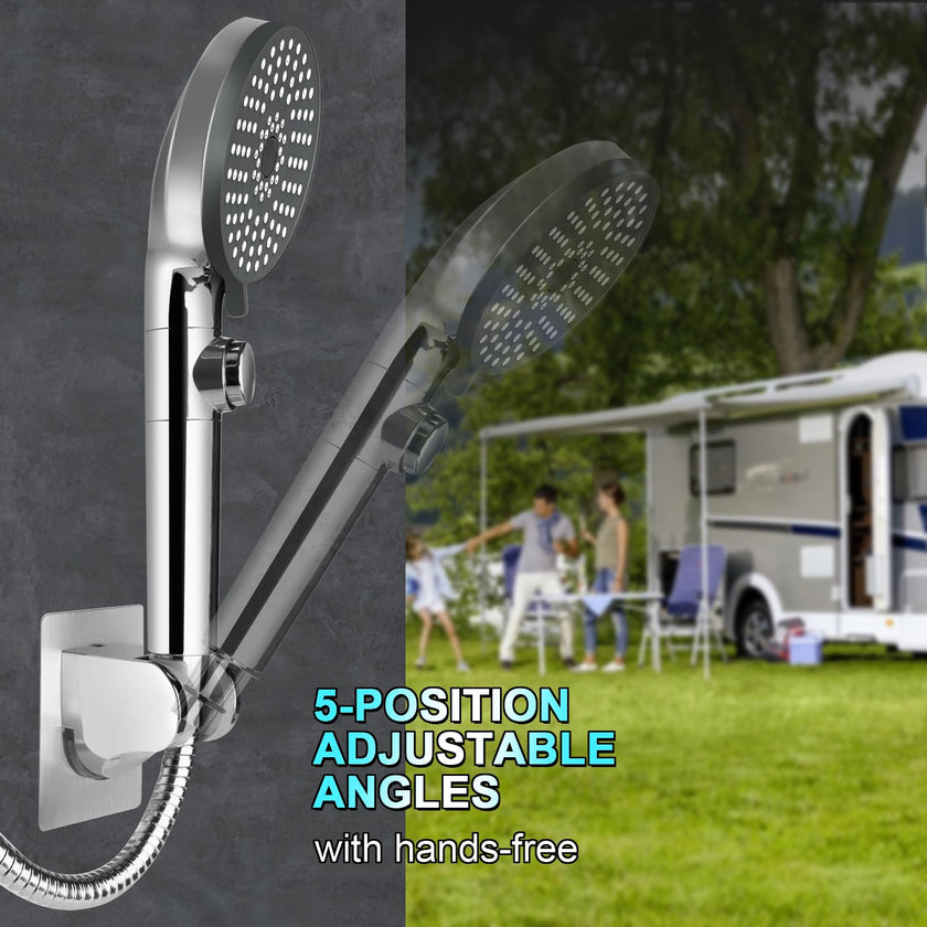 RV Shower Head with Hose, High Pressure 5 Mode Shower Head Replacement, Shower Head for RV/Campers, Travel Trailer, Motorhome for Water Saving, Handheld Shower Head Holder and Hose, On Off Switch 🍁 All In One Marketplace Canada