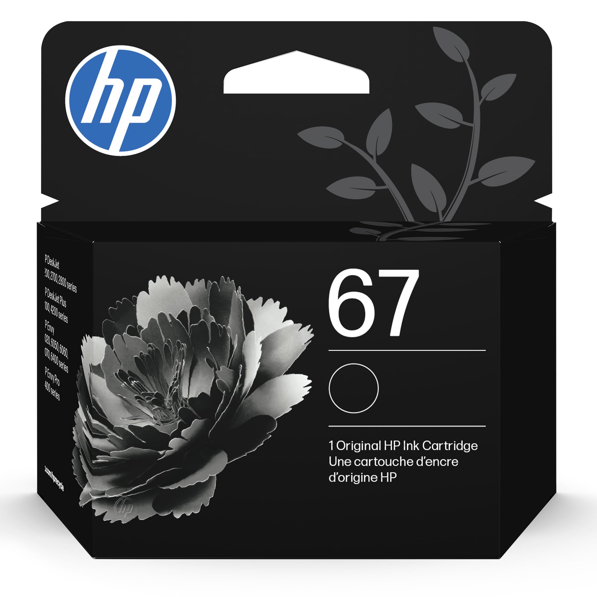 Original HP 67 Black Ink Cartridge | Works with HP DeskJet 1255, 2700, 4100 Series, HP Envy 6000, 6400 Series | Eligible for Instant Ink | 3YM56AN 🍁 All In One Marketplace Canada