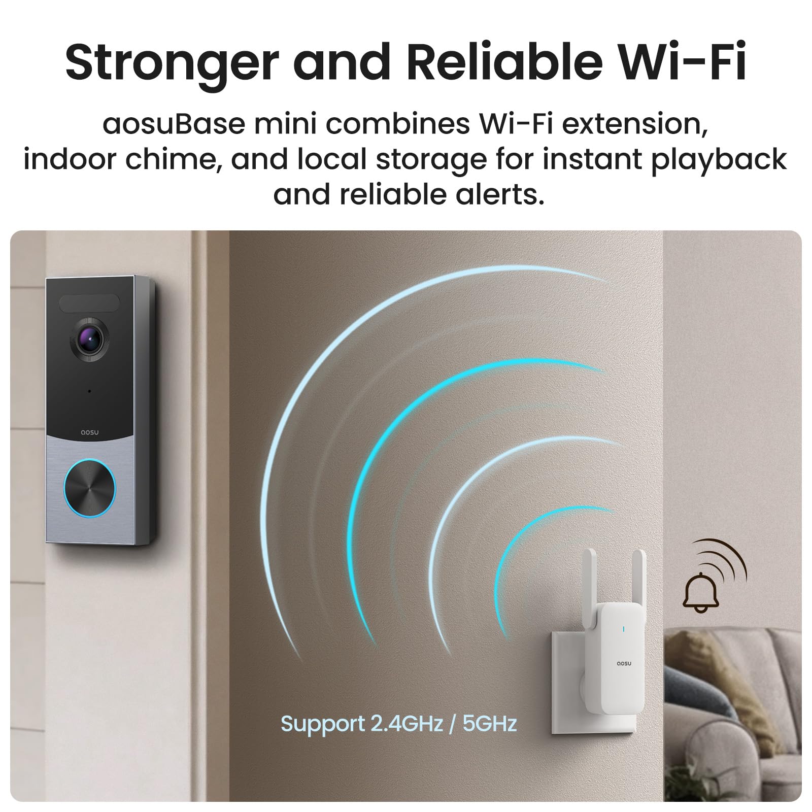 Doorbell Camera Wireless Outdoor, aosu 5MP Ultra HD, 3D Motion Detection Video Doorbell, Enhanced 2.4/5 GHz WiFi, 180-Day Battery Life, Work with Alexa & Google Assistant 🍁 All In One Marketplace Canada