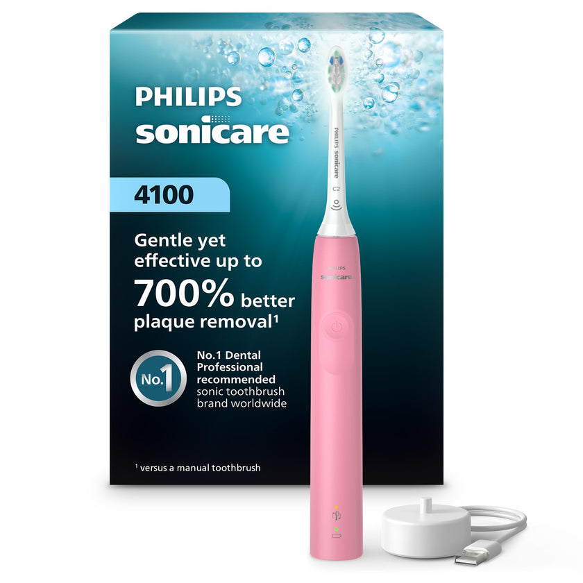 Philips Sonicare 4100 Power Toothbrush, Rechargeable Electric Toothbrush with Pressure Sensor, Deep Pink HX3681/26 🍁 All In One Marketplace Canada