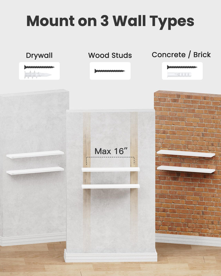 Amada 24 inch L Floating Shelves with Invisible Brackets, Set of 2, White 🍁 All In One Marketplace Canada