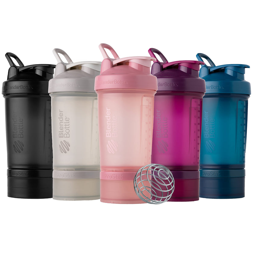BlenderBottle Shaker Bottle with Pill Organizer and Storage for Protein Powder, Classic V2 ProStak System, 22-Ounce, Smoke Grey 🍁 All In One Marketplace Canada