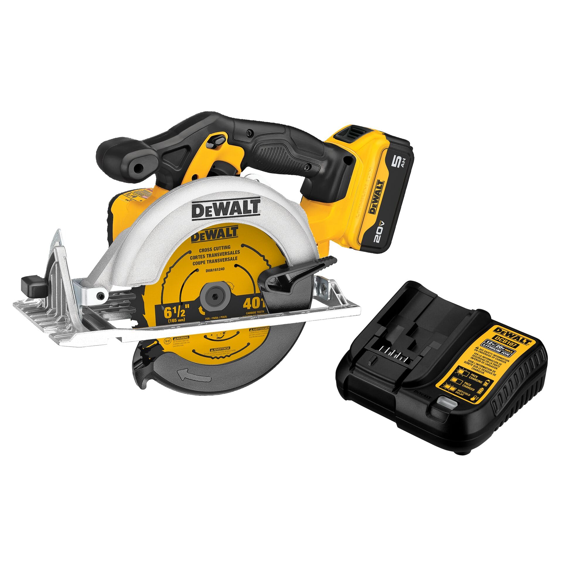 DEWALT 20V MAX* 6-1/2-Inch Circular Saw Kit, 5.0-Ah (DCS391P1) 🍁 All In One Marketplace Canada