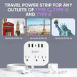 Unidapt European Plug Adapter, Unidapt US to UK Europe Power Strip for EU/UK/US with USB C and 4 USB Ports, 3 AC Outlets, Wall Mountable, 5ft Cord, for Travel Cruise Ship Home (WSS-603) 🍁 All In One Marketplace Canada