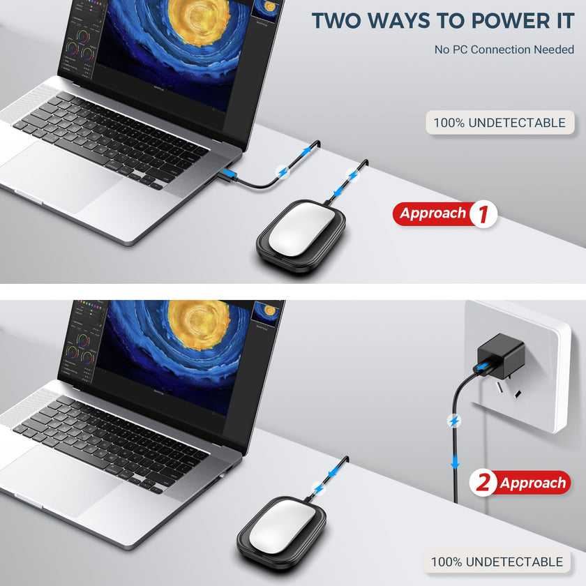 Yonktoo Mouse Jiggler Undetectable – Ultra Slim Mouse Mover with Realistic Movement, No Software Needed, Keeps Your PC Awake and Active, Keeps Computer Awake for Office or Remote Work - Black 🍁 All In One Marketplace Canada