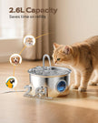 Cat Water Fountain Stainless Steel: Cat Fountain for Drinking - 2.6L Pet Water Fountain Indoor Cats - Quiet Pets Waterer - Cats Water Dispenser - for Small Animals 🍁 All In One Marketplace Canada