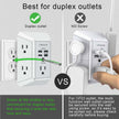 Wall Charger, Surge Protector, QINLIANF 5 Outlet Extender with 4 USB Charging Ports (4.8A Total) 3-Sided 1680J Power Strip Multi Plug Adapter Spaced for Home Travel Office (3U1C) 🍁 All In One Marketplace Canada