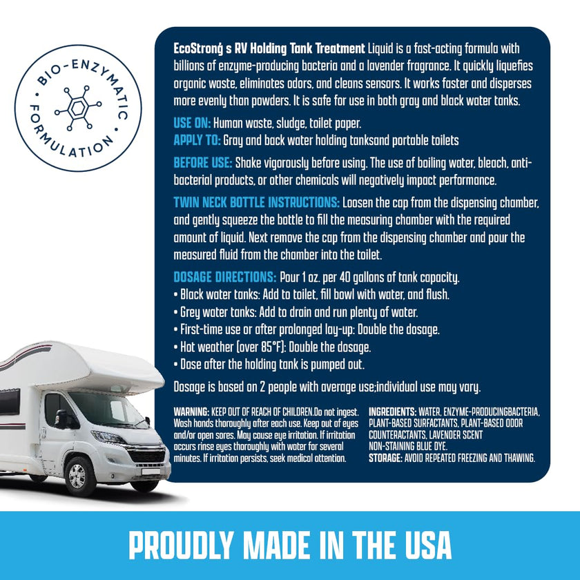 Eco Strong RV Toilet Treatment | RV Black Tank Treatment | RV Holding Tank Digestor, Odor Eliminator, and Cleaner | Perfect for Campers, RVs, Boats, 17 Treatments, Lavender 🍁 All In One Marketplace Canada