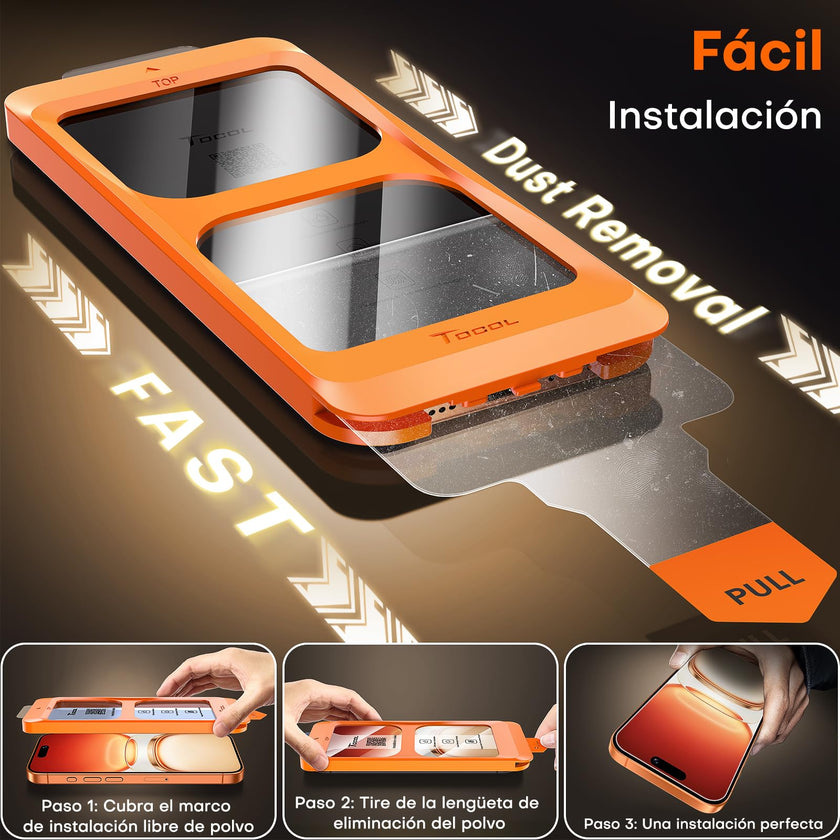 TOCOL 2 Pack for iPhone 16 Pro Max Screen Protector [Instant Installation][Auto-Dust Removal][HD Clear], Unbreakable 9H+Hardness Shatterproof Tempered Glass [Bubble Proof] 🍁 All In One Marketplace Canada