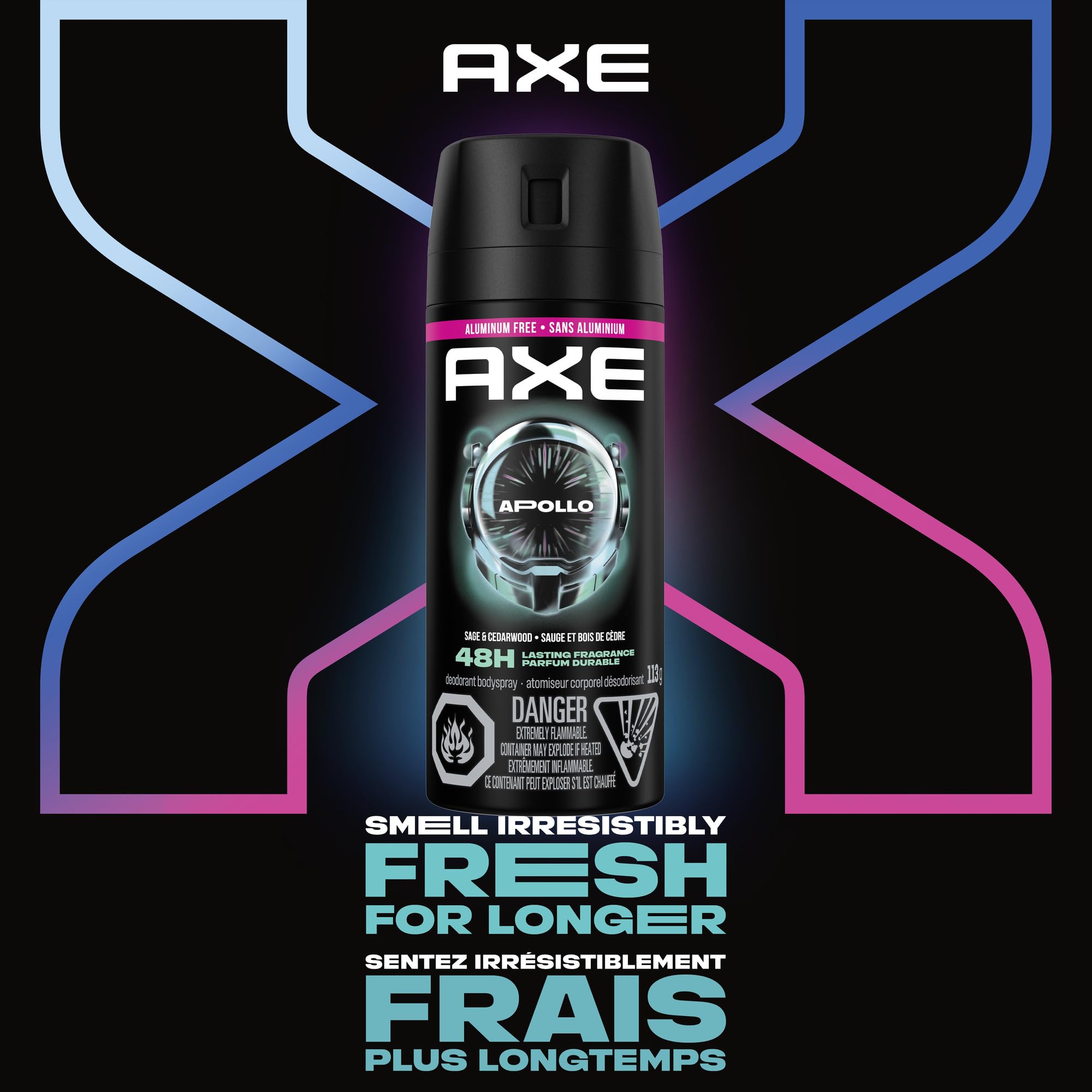 AXE Apollo Deodorant Body Spray, for long-lasting odour protection, Sage & Cedarwood, Aluminum-free Deodorant, 113g (Pack of 4) 🍁 All In One Marketplace Canada