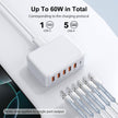 USB Charging Station for Multiple Devices, 60W 6-Port USB C Charger Fast Charging Block Hub, Multi USB Charger Station Power Strip Adapter for iPhone 17 16 15 14 13 12 Pro Max Tablets Smartphones 🍁 All In One Marketplace Canada