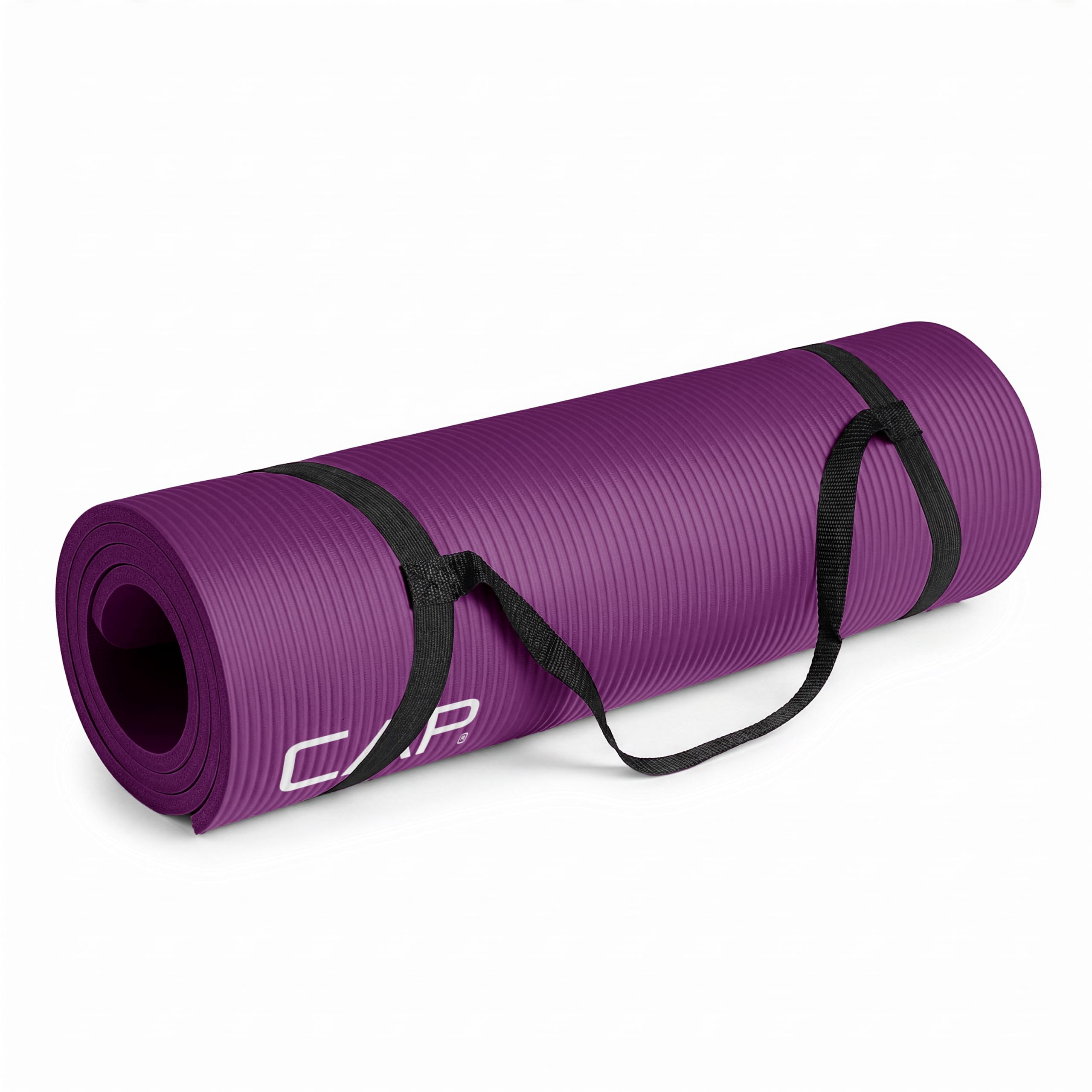 CAP Barbell High Density Exercise Yoga Mat with strap, 68