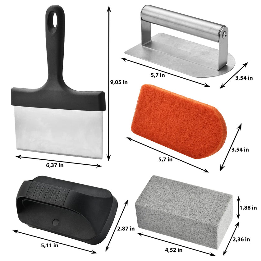 Griddle Cleaning Kit for Blackstone 15 Pieces - Heavy Duty Grill Cleaner Kit with Grill Stone, Griddle Scraper, & Griddle Brush with Stainless Steel Handle Easy to Use Flat Top Cleaning Kit 🍁 All In One Marketplace Canada