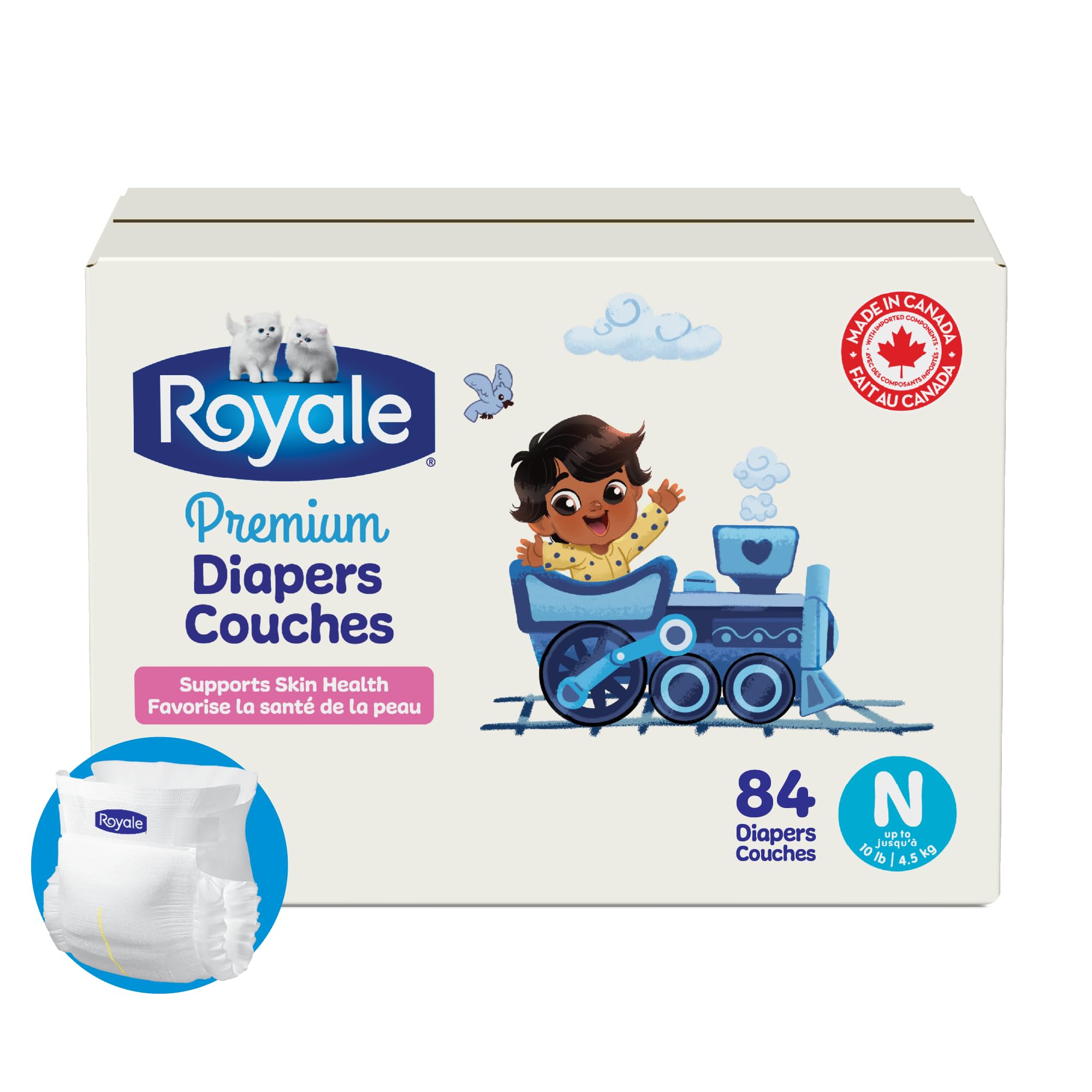 Royale Premium Diapers, Size NB (Up to 10 lb), 84 Count, Disposable Baby Diapers 🍁 All In One Marketplace Canada