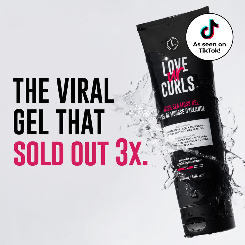 Love Ur Curls Irish Sea Moss Hair Gel, Medium Hold Hair Styling Curling Gel for Defined Curly Hair, Waves & Coils, Vegan, Cruelty Free, 236mL 🍁 All In One Marketplace Canada