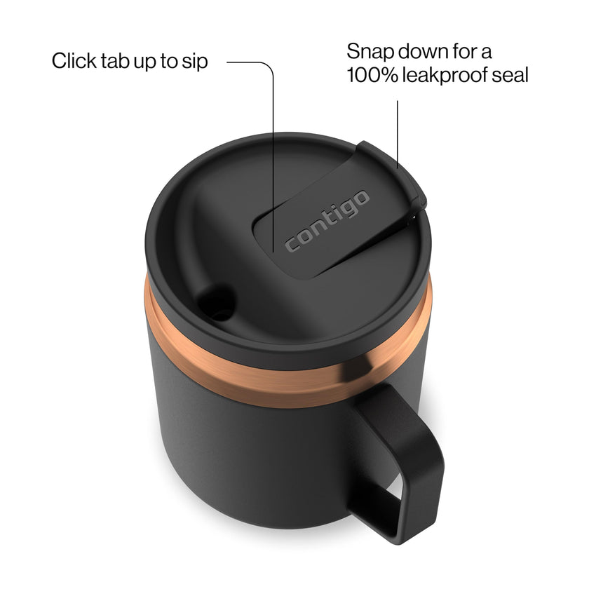 Contigo SnapSeal 14 oz Office Mug | Vacuum-Insulated Stainless Steel Tumbler for Hot Coffee & Tea or Cold Drinks | Spill-Proof Lid w/Straw Compatibility | BPA & Lead-Free | Dishwasher Safe 🍁 All In One Marketplace Canada