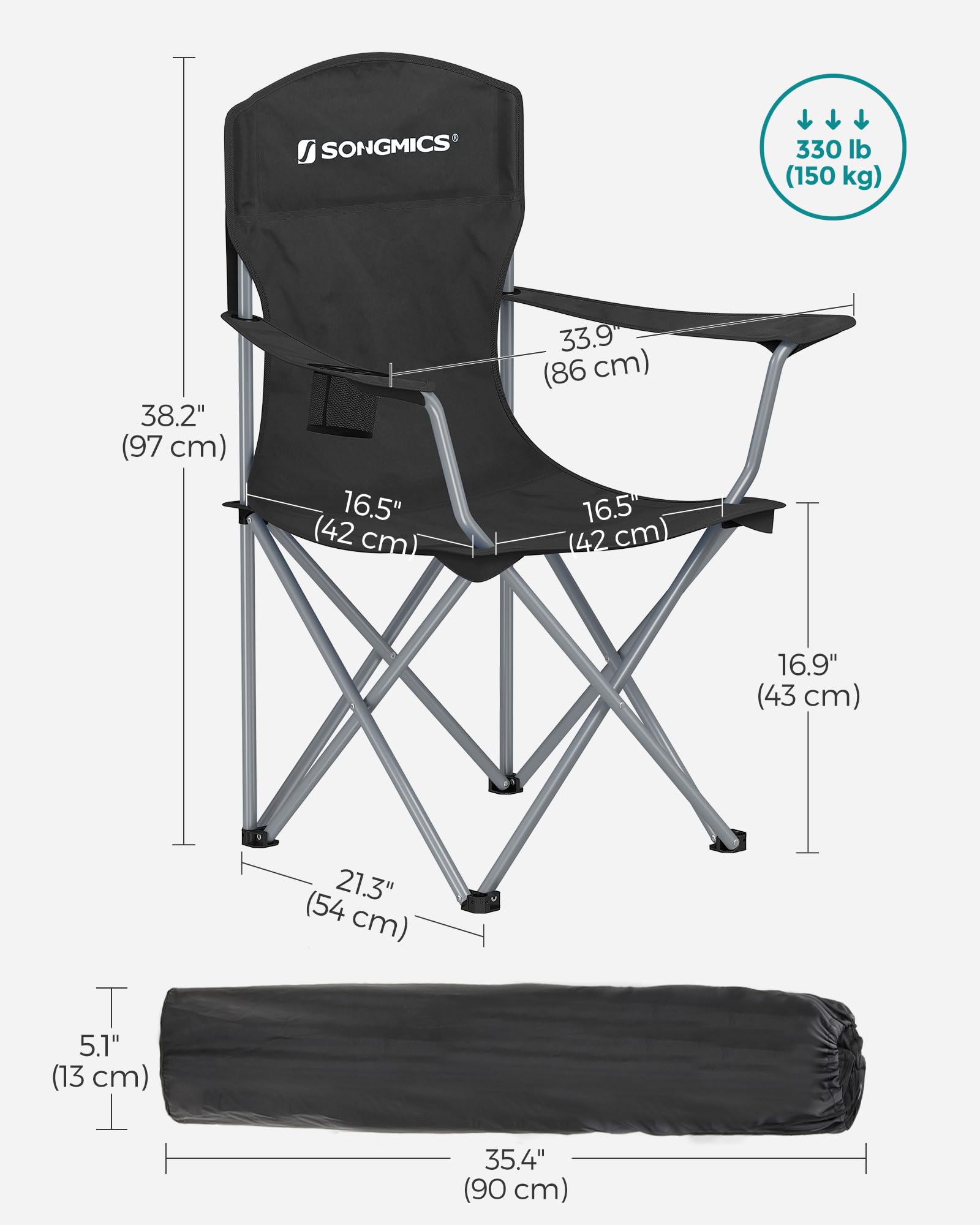 SONGMICS Set of 2 Folding Camping Chairs, Max. Load Capacity 330 lb 🍁 All In One Marketplace Canada