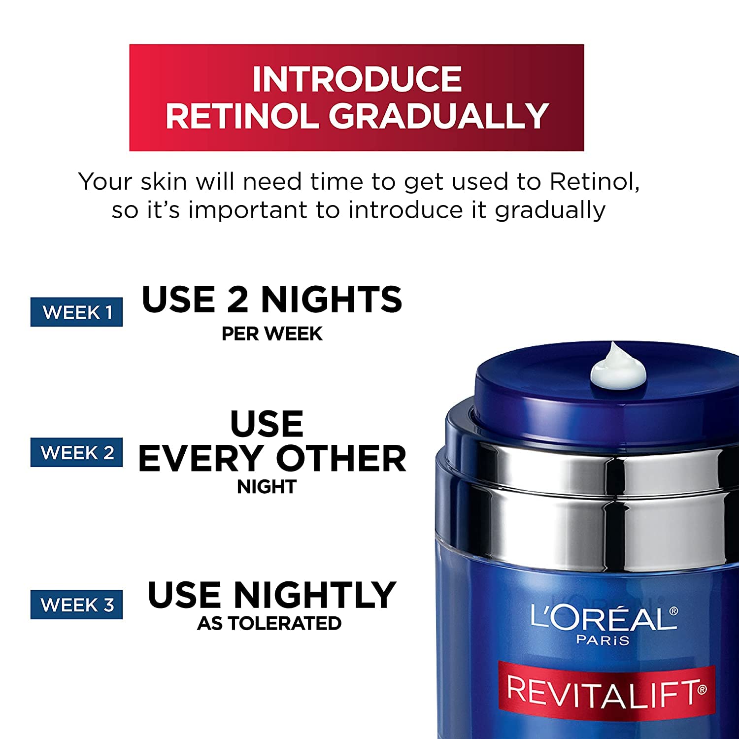 L'Oreal Paris Retinol Pressed Night Cream with Niacinamide, Reduces the Look of Wrinkles & Hydrates Skin, Revitalift Triple Power LZR, Skincare, 47 ml 🍁 All In One Marketplace Canada