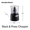 Hamilton Beach Stack & Press Food Chopper & Mini Food Processor, 350 Watts, 3 Cup Bowl, Stainless Steel Blades, for Chopping, Puree & Emulsify, Black, 72850G 🍁 All In One Marketplace Canada