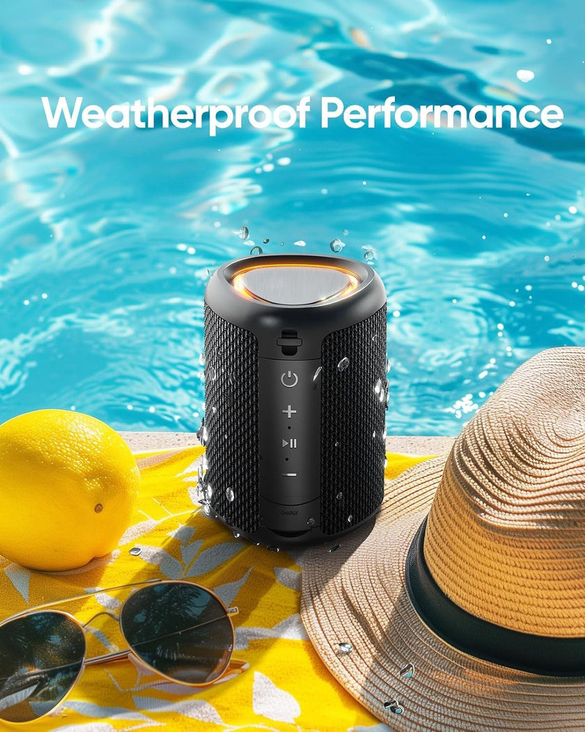 Portable Bluetooth Speaker with Lights, Powerful Crystal Clear Sound, IPX5 Waterproof, All Day Playtime, AUX&TF-Card Input, Bluetooth 5.3, TWS Paring, Small Wireless Speaker for Outdoor, Gift Ideas 🍁 All In One Marketplace Canada