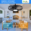 Depuley Outdoor Ceiling Fan with Light: 20 Inch Waterproof Gazebo Fans with Lights Outdoor Hanging - Plug in Remote App Control Caged Fans for Patios Pergola Porch Canopy - 6 Speed Black 🍁 All In One Marketplace Canada