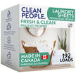 Clean People Laundry Detergent Sheets - Recyclable Packaging, Hypoallergenic, Stain Fighting - Ultra Concentrated, Laundry Soap - Fresh Scent, 192 Pack 🍁 All In One Marketplace Canada