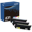 Brother Original TN431 3PK Standard Yield Colour Toner Cartridge Value Pack (3), Toner Replacement cartridges, Cyan/Magenta/Yellow, for Brother Laser Printers HL-L8360CDW, MFC-L8610CDW, and More 🍁 All In One Marketplace Canada
