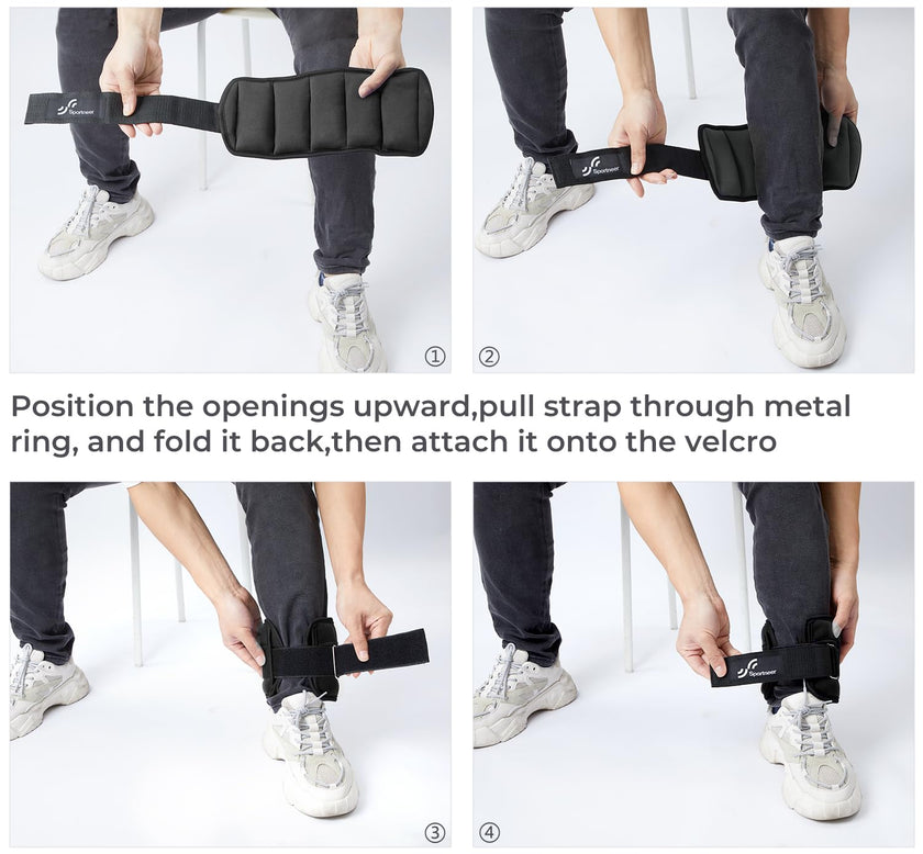 Sportneer Adjustable Ankle Weights 1 Pair 2 4 6 8 10 Lbs Leg Weight Straps for Women Men, Weighted Ankle Weights Set for Gym, Fitness, Workout, Walking, Jogging,1-5 lbs Each Ankle Weight, 1 Pair 2-10 lbs 🍁 All In One Marketplace Canada