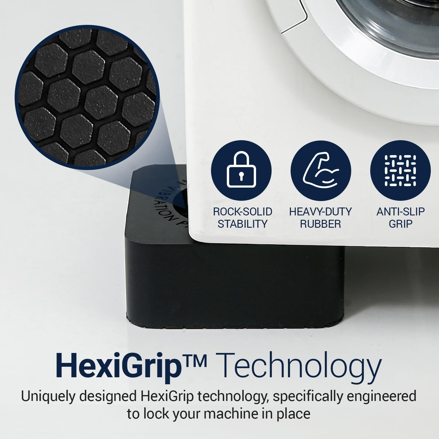 Anti Vibration Pads Washing Machine and Dryer (Set of 4) - Universal Washer Anti Vibration Pads with HexiGrip™ - Washing Machine Accessories & Leveling Pads - Vibration Dampening Mat 🍁 All In One Marketplace Canada