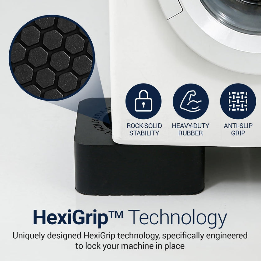 Anti Vibration Pads Washing Machine and Dryer (Set of 4) - Universal Washer Anti Vibration Pads with HexiGrip™ - Washing Machine Accessories & Leveling Pads - Vibration Dampening Mat 🍁 All In One Marketplace Canada