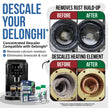 Delonghi Compatible Descaling Solution. 2 Bottles of Descaler Solution. Descaling Kit Removes Limescale For Hotter Coffee. 4 Uses Descaler For Delonghi Coffee Machines. 🍁 All In One Marketplace Canada