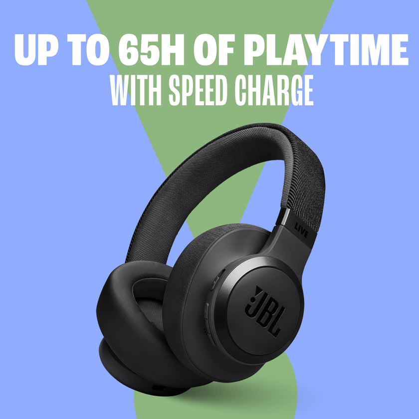 JBL Live 770NC - Wireless Over-Ear Headphones with True Adaptive Noise Cancelling with Smart Ambient, Up to 65 Hours of Battery Life, Comfort-fit Fabric Headband & Carrying Pouch (Black) 🍁 All In One Marketplace Canada