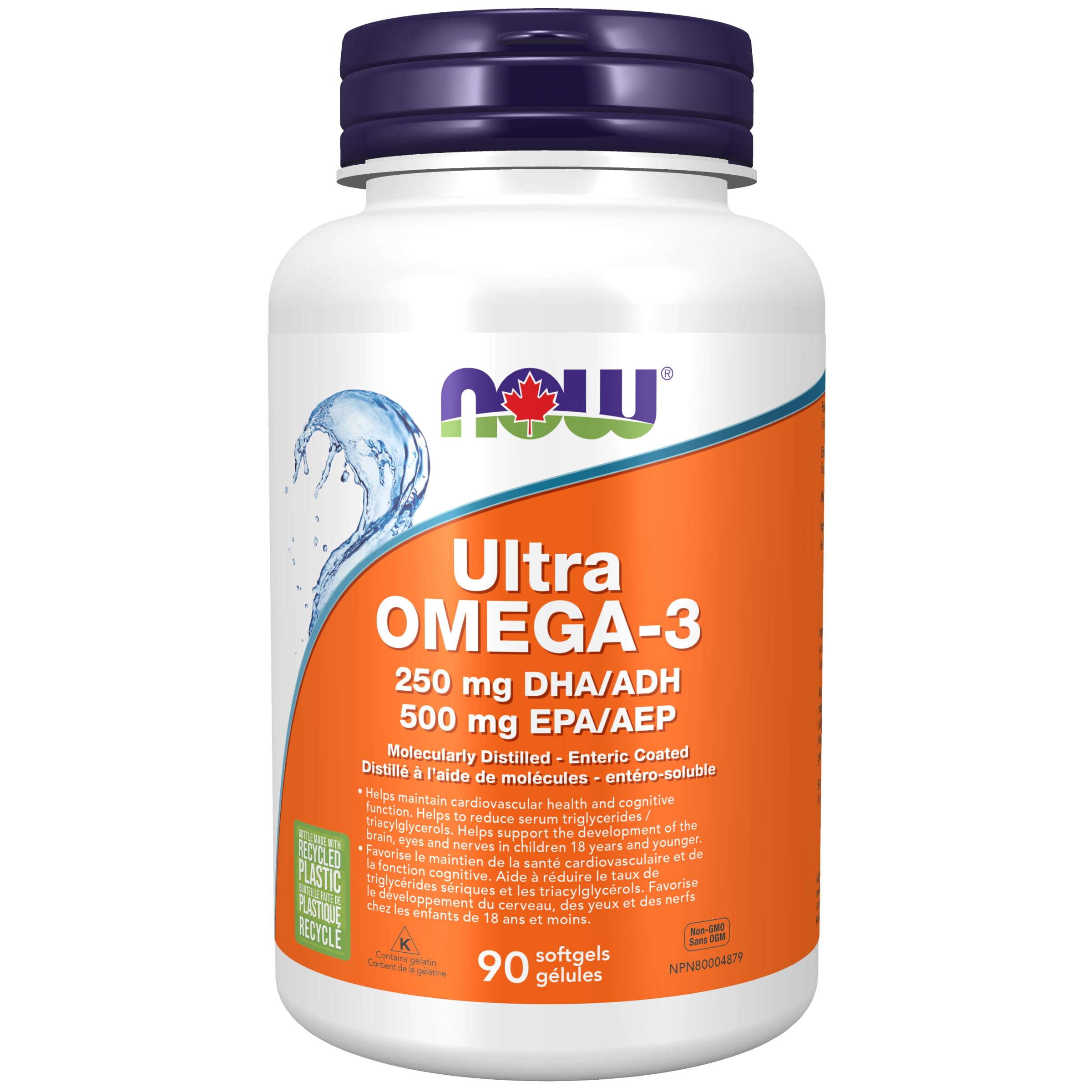 NOW Supplements, Ultra Omega-3 Molecularly Distilled and Enteric Coated, 90 Softgels 🍁 All In One Marketplace Canada