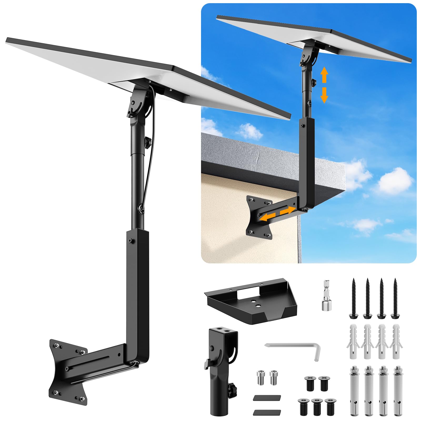 Bloazzup Starlink Mount for Standard 4/4X/Gen 3, Adjustable Starlink Wall Mount Gen 3/V3 with Telescoping Arm, Rustproof, Weatherproof for Concrete/Wood Walls, Starlink Wall Mounts for Dishes 🍁 All In One Marketplace Canada