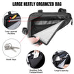 WOTOW Bike Frame Storage Bag, Water Resistant Cycling Reflective Triangle Handlebar Top Tube Bag Under Seat Pouch Strap-On Adjustable Install Position Tool Accessories Pack for Mountain Road Bike 🍁 All In One Marketplace Canada