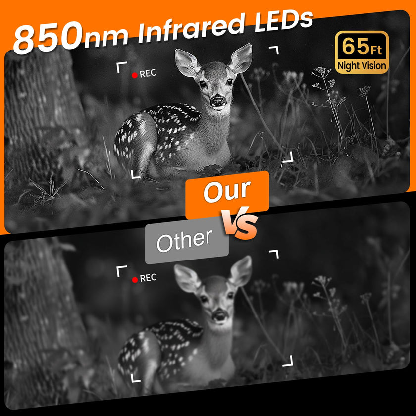 XTU Solar Trail Camera WiFi Bluetooth, 64MP 4K Game Camera with Night Vision Motion Activated 0.2s Trigger, IP66 Waterproof Wildlife Camera with 22pcs 850nm Low Glow IR LEDs (SD Card Not Included) 🍁 All In One Marketplace Canada