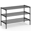 SONGMICS 3-Tier Shoe Rack for Closet, Compact Metal Shoe Organizer Shelf for Entryway, Bedroom, Small Spaces, Stackable, 11.8 x 24.5 x 19.1 Inches, Black ULSA123BH01 🍁 All In One Marketplace Canada